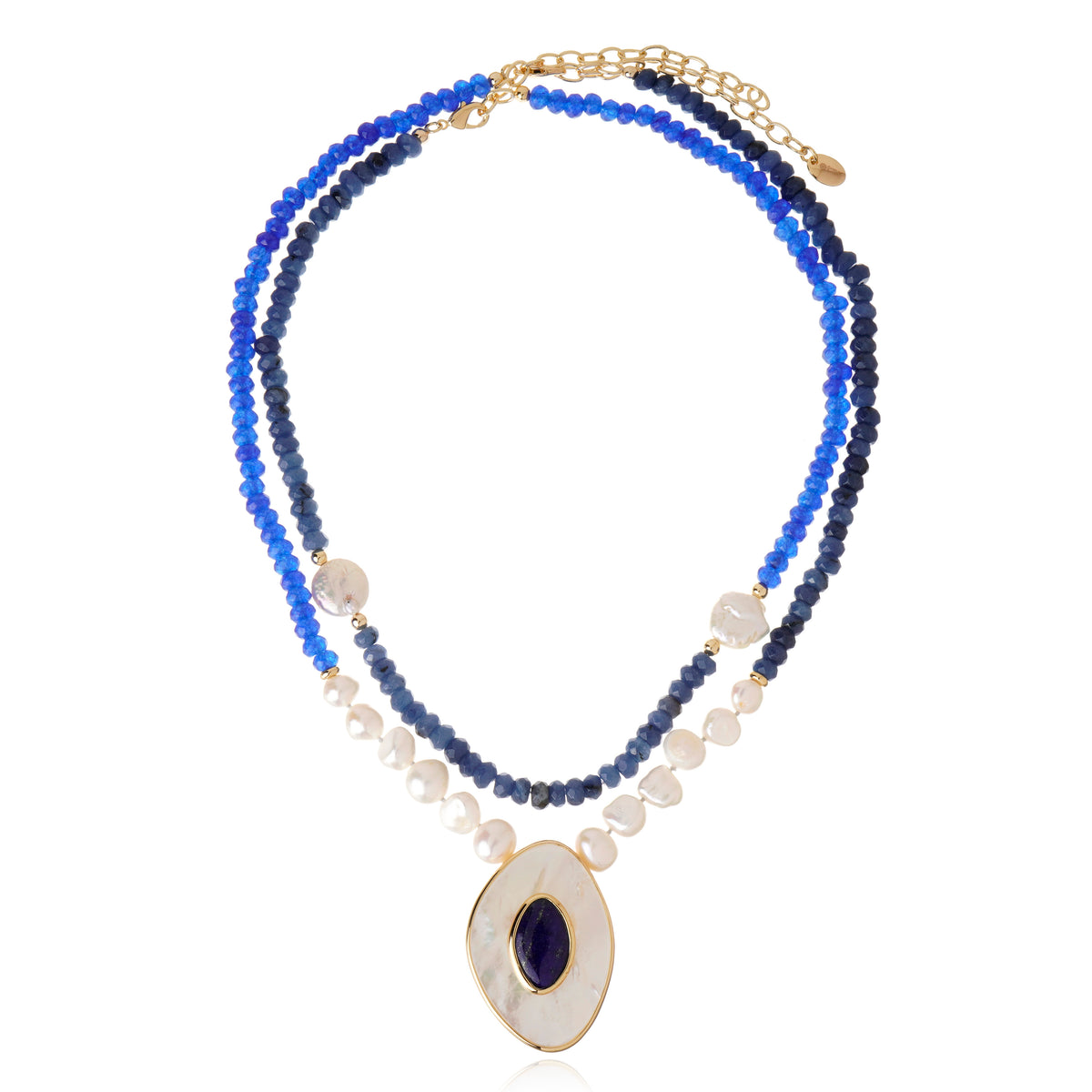 Poet Duo Necklace - Mother of Pearl