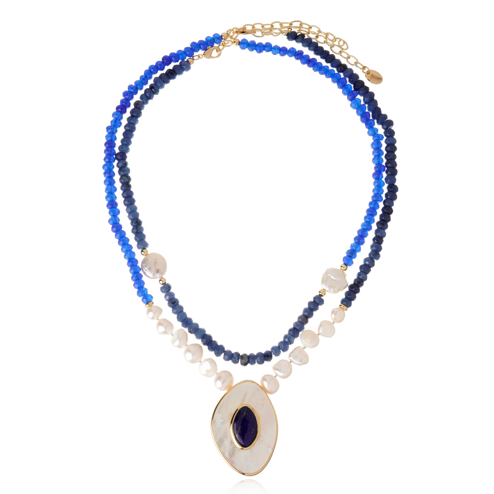 Poet Duo Necklace - Mother of Pearl