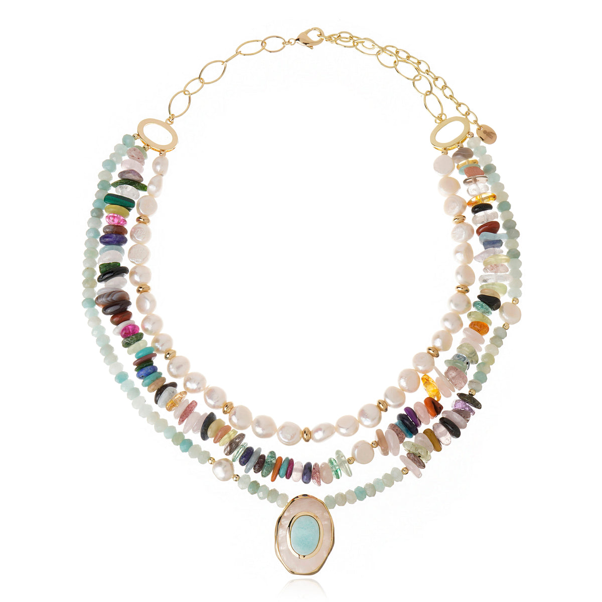 Affection 3Layer Pendant - Multi/Aqua