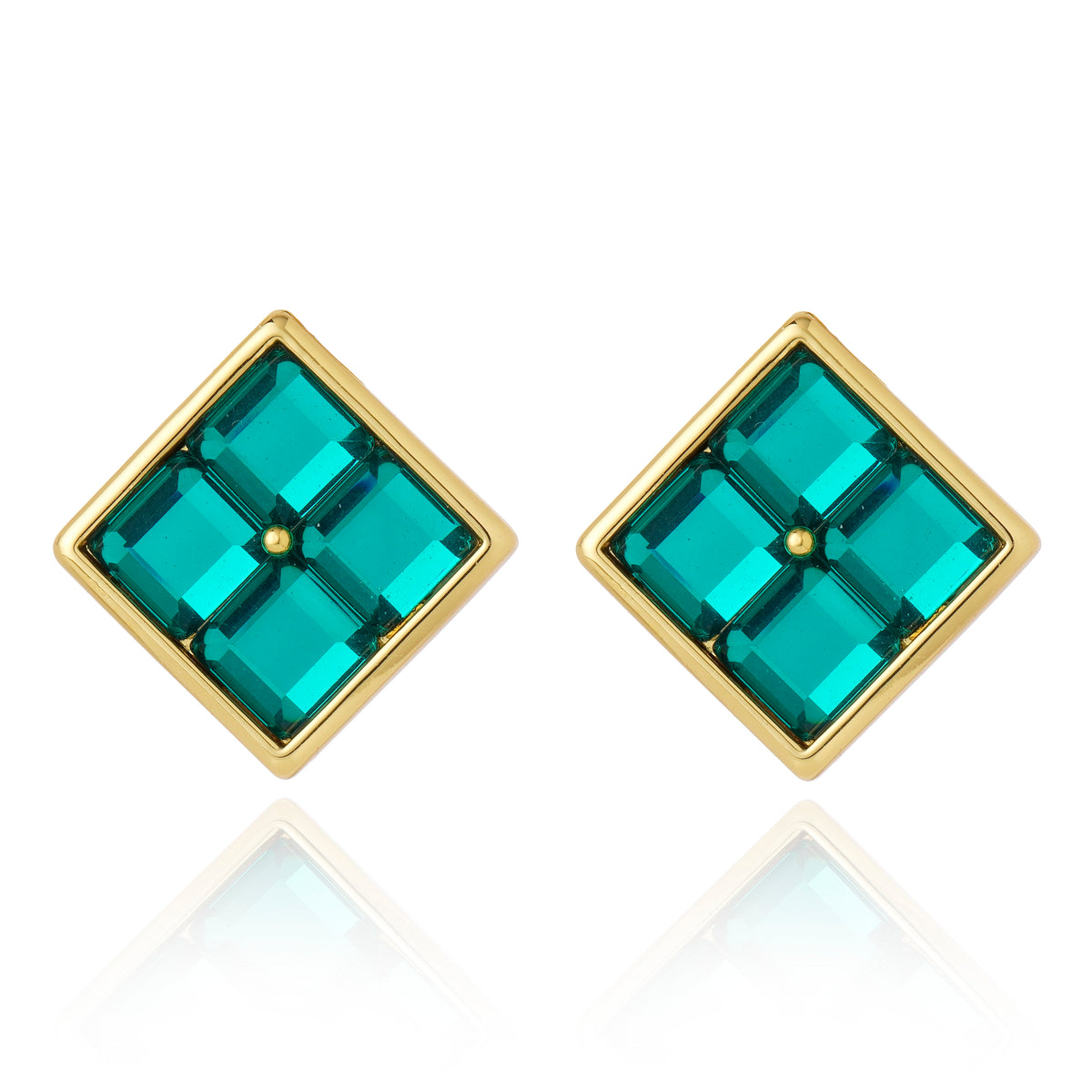 Prisma Green Crystal Earrings