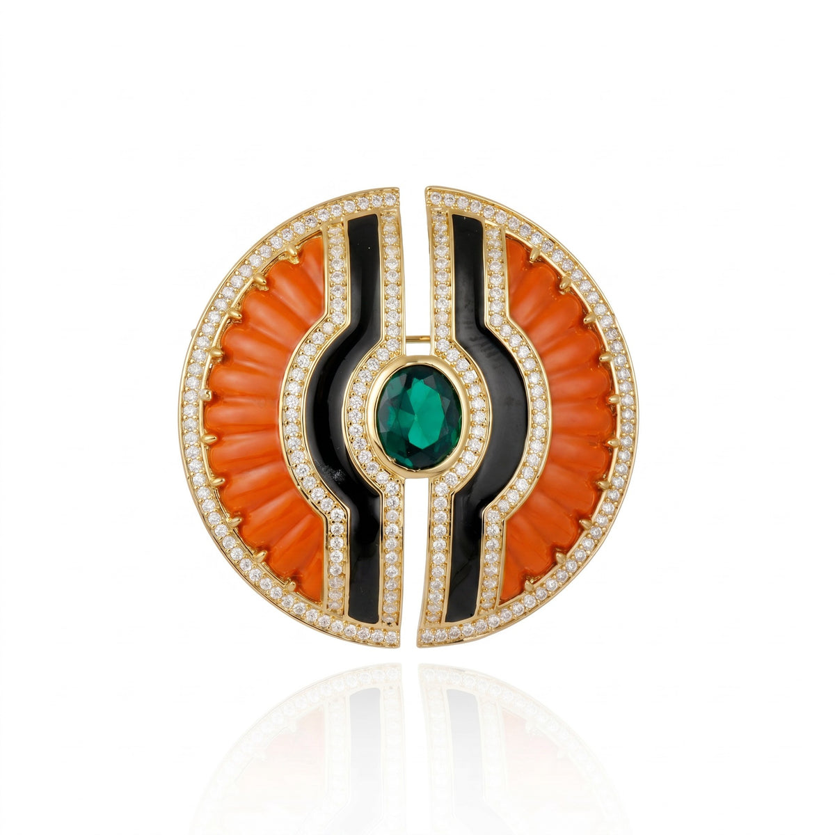 Inti Brooch Coral