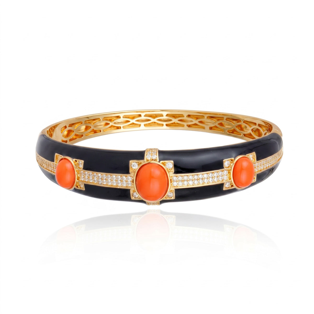 Empress Bracelet Black and Coral