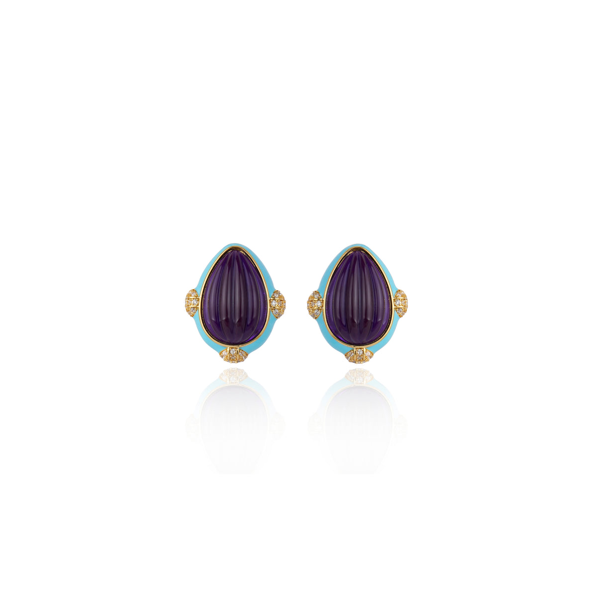 Quilla Earrings Turquoise and Amethyst