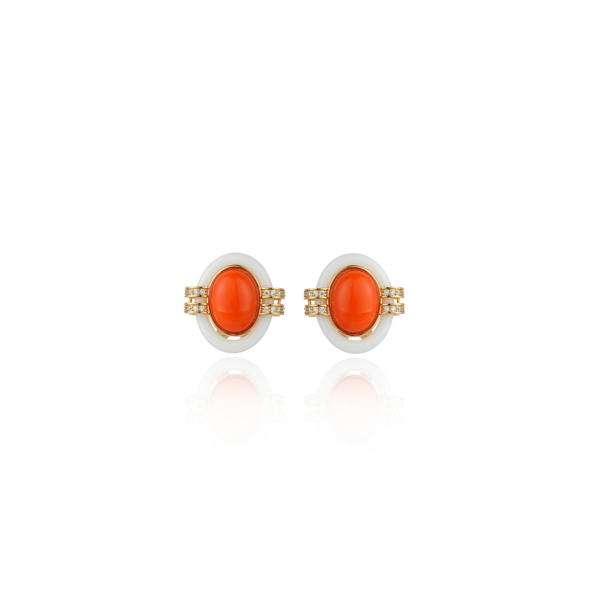 Sacred Fire Earrings Coral