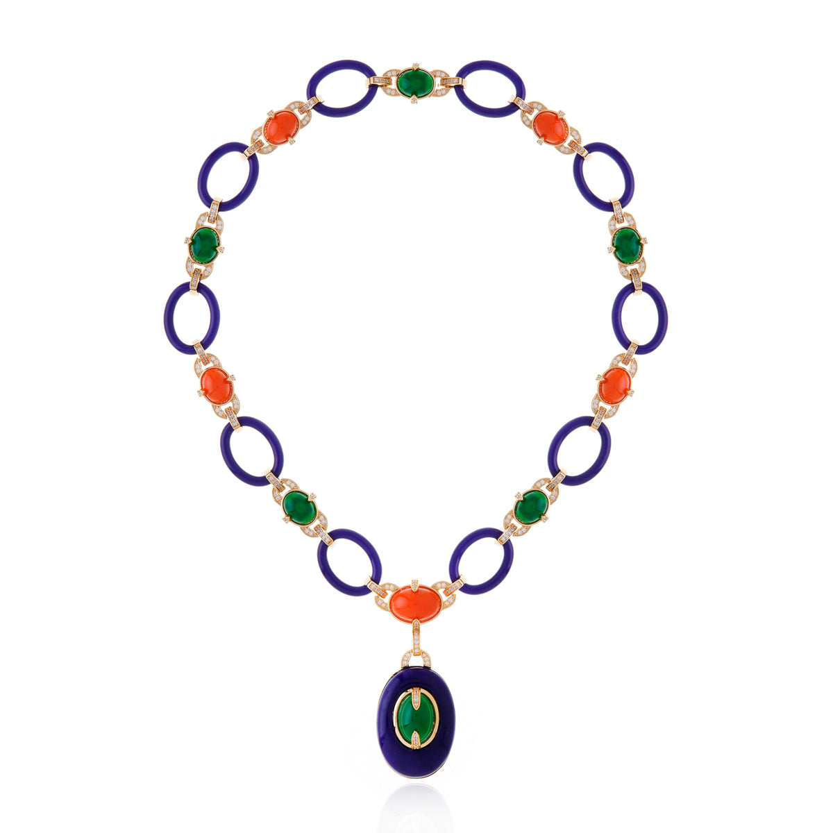 Sacred Fire Necklace Blue and Green