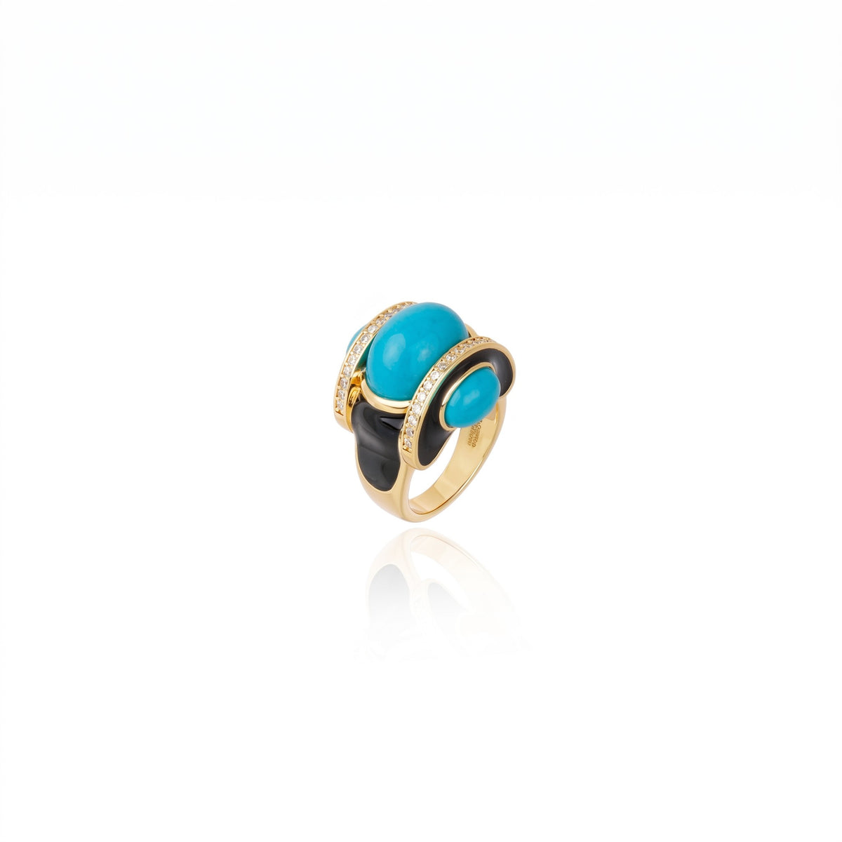 Sacred Fire Ring Turquoise &amp; Black