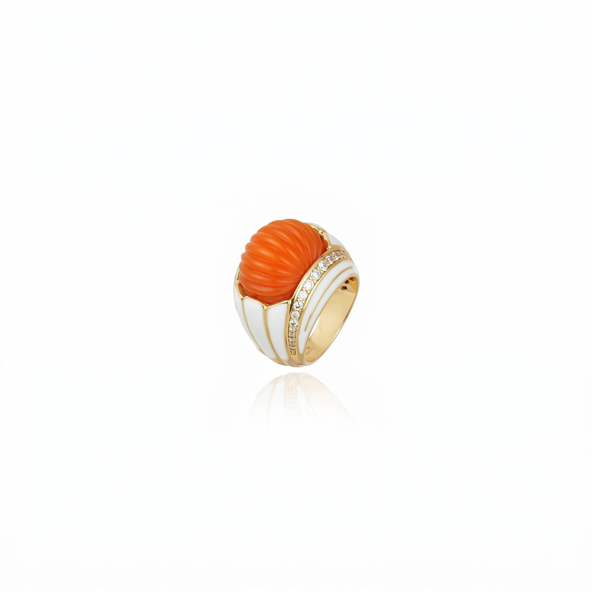 Empress Ring – White and Coral