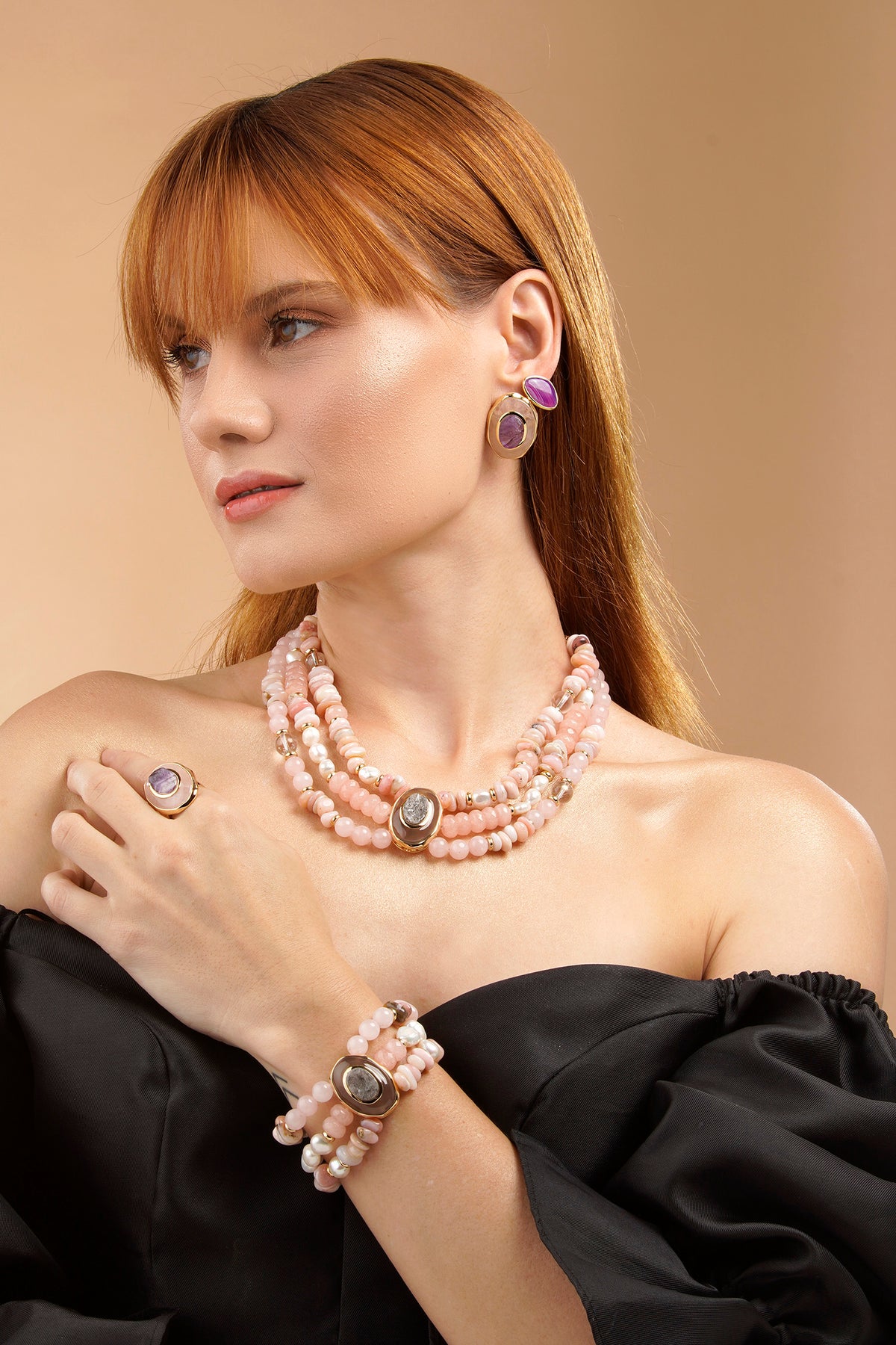 Confidence Necklace - Rose Quartz Amethyst