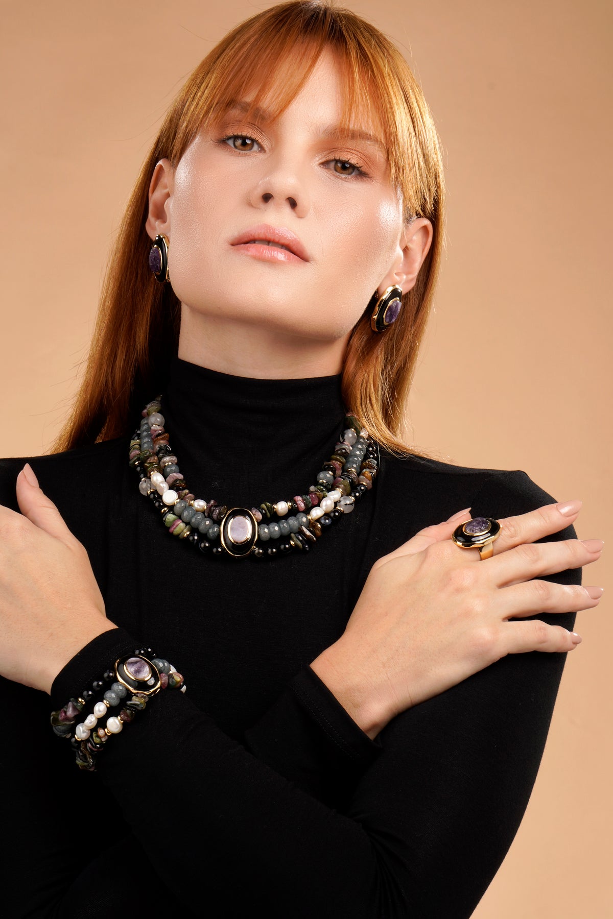 Confidence Bracelet - Black Agate Amethyst