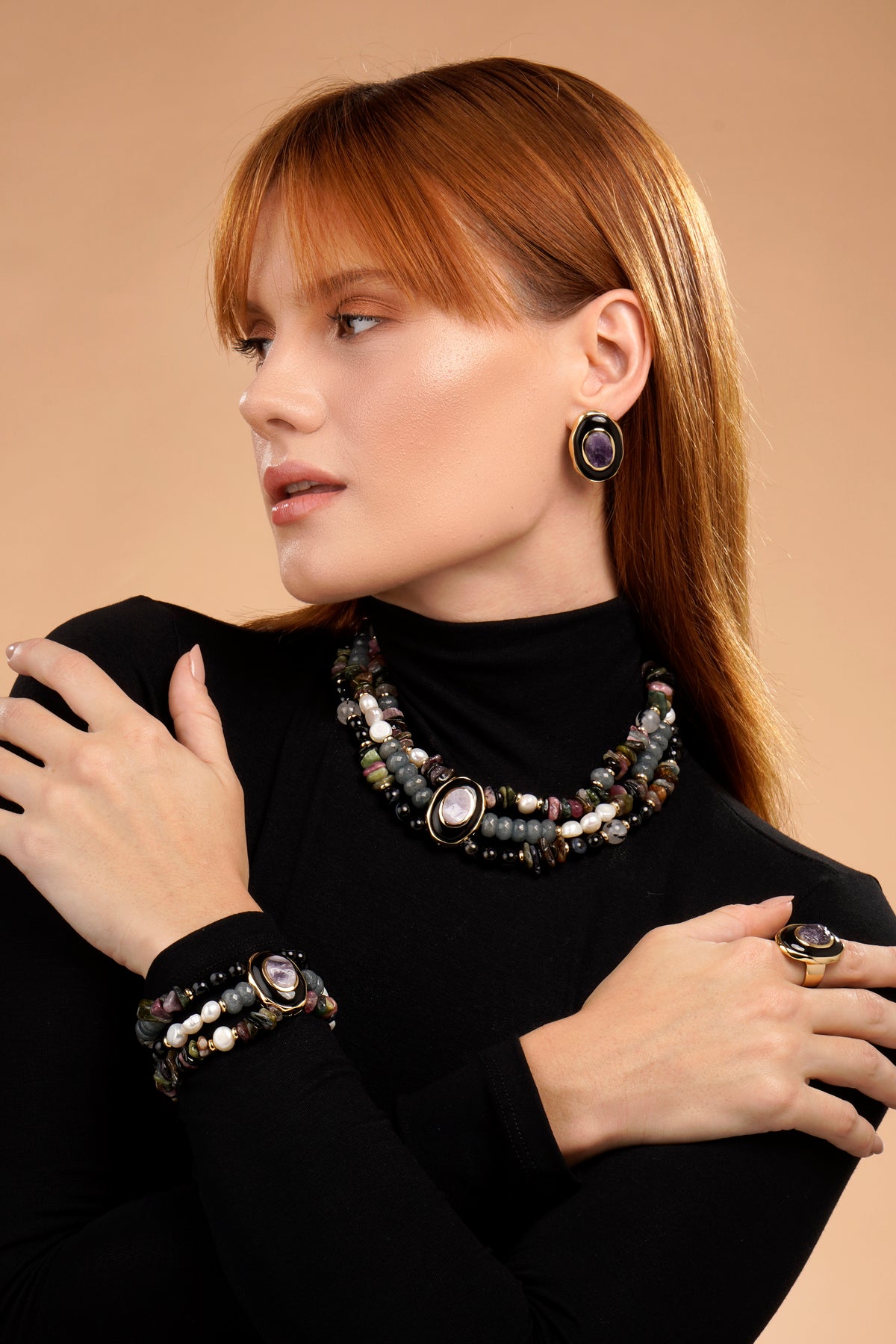 Confidence Stud - Black Amethyst
