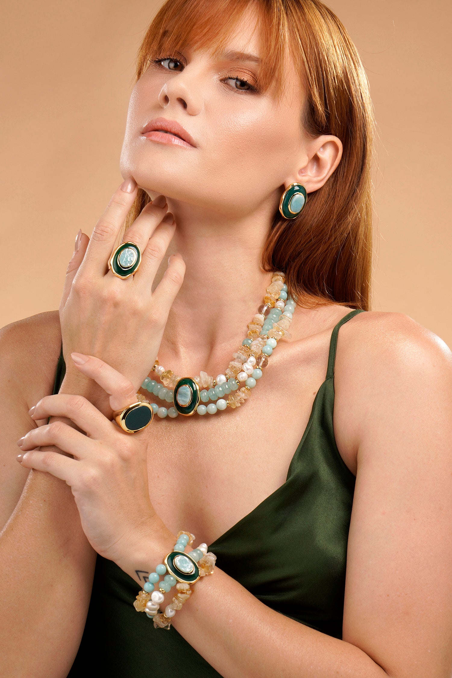 Confidence Necklace - Green Agate Amazonite