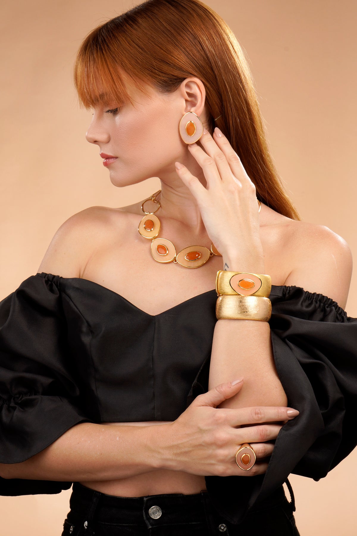 Poet Earring - Rose Quartz