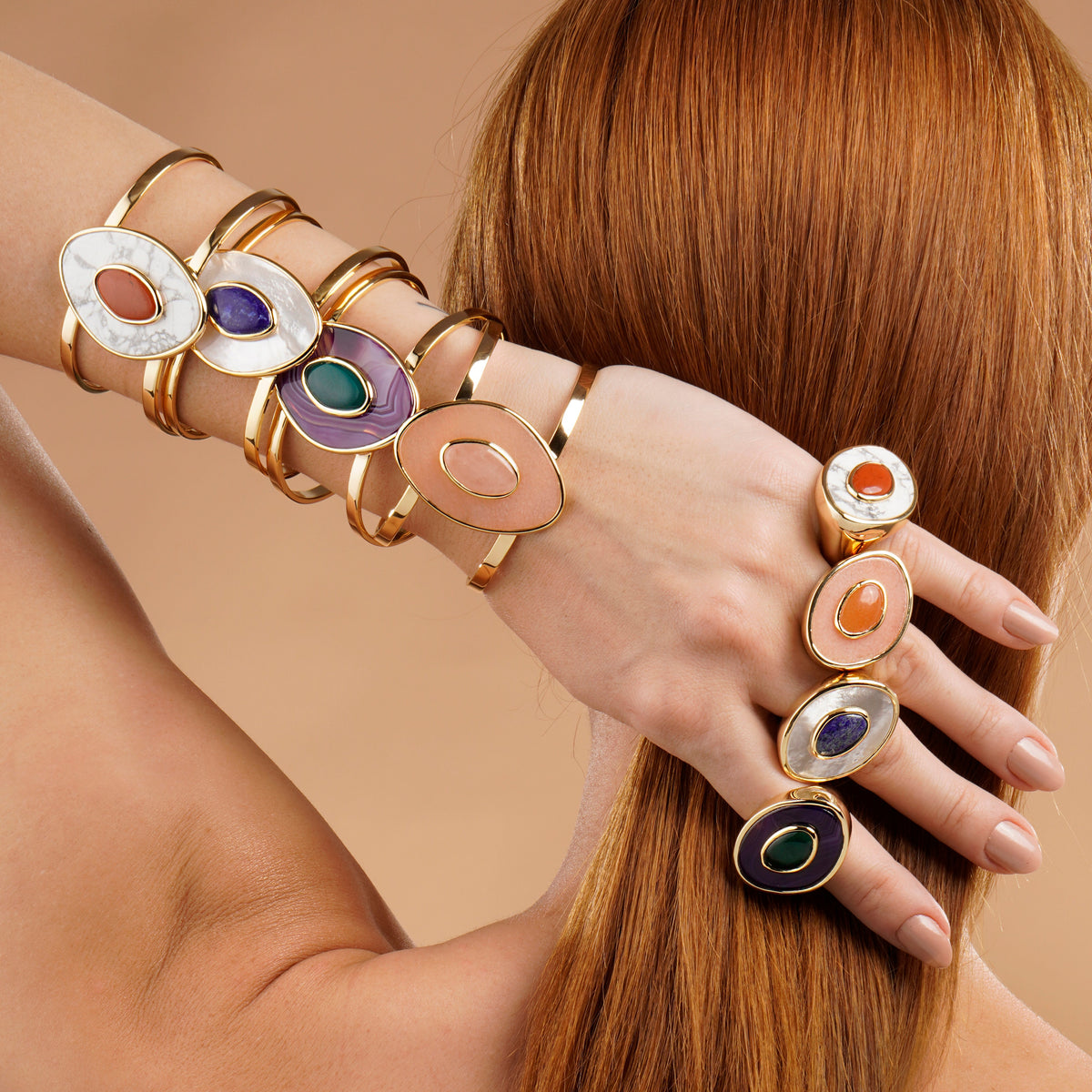 Poet Cuff - Rose Quartz