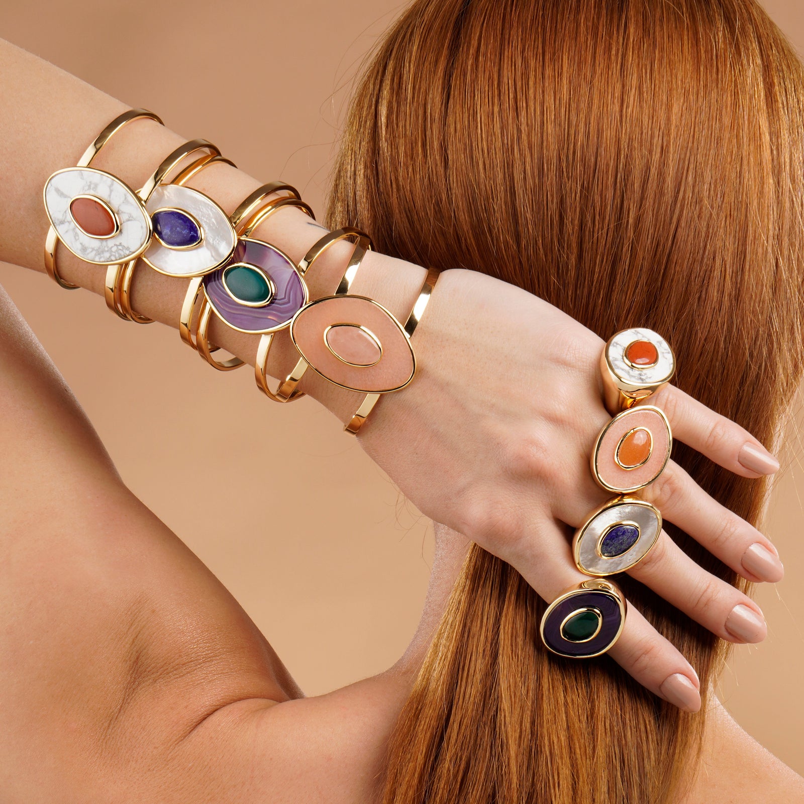 Poet Cuff - Rose Quartz