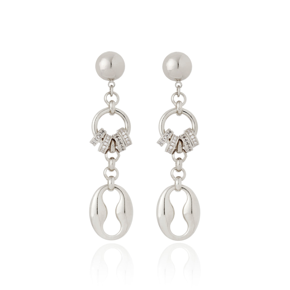 San Carlo Earrings Rhodium Plated