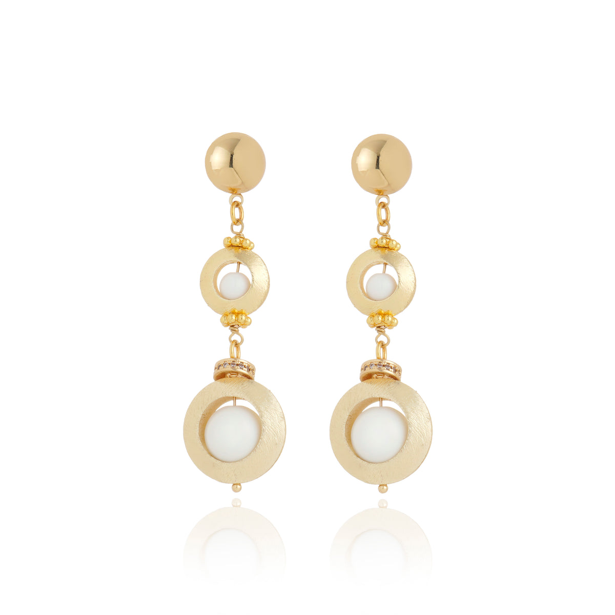 Villa Taranto Earrings White Agate