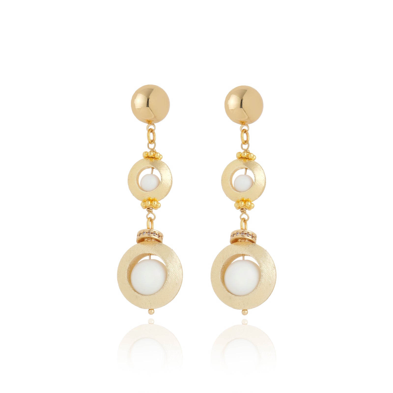 Villa Taranto Earrings White Agate