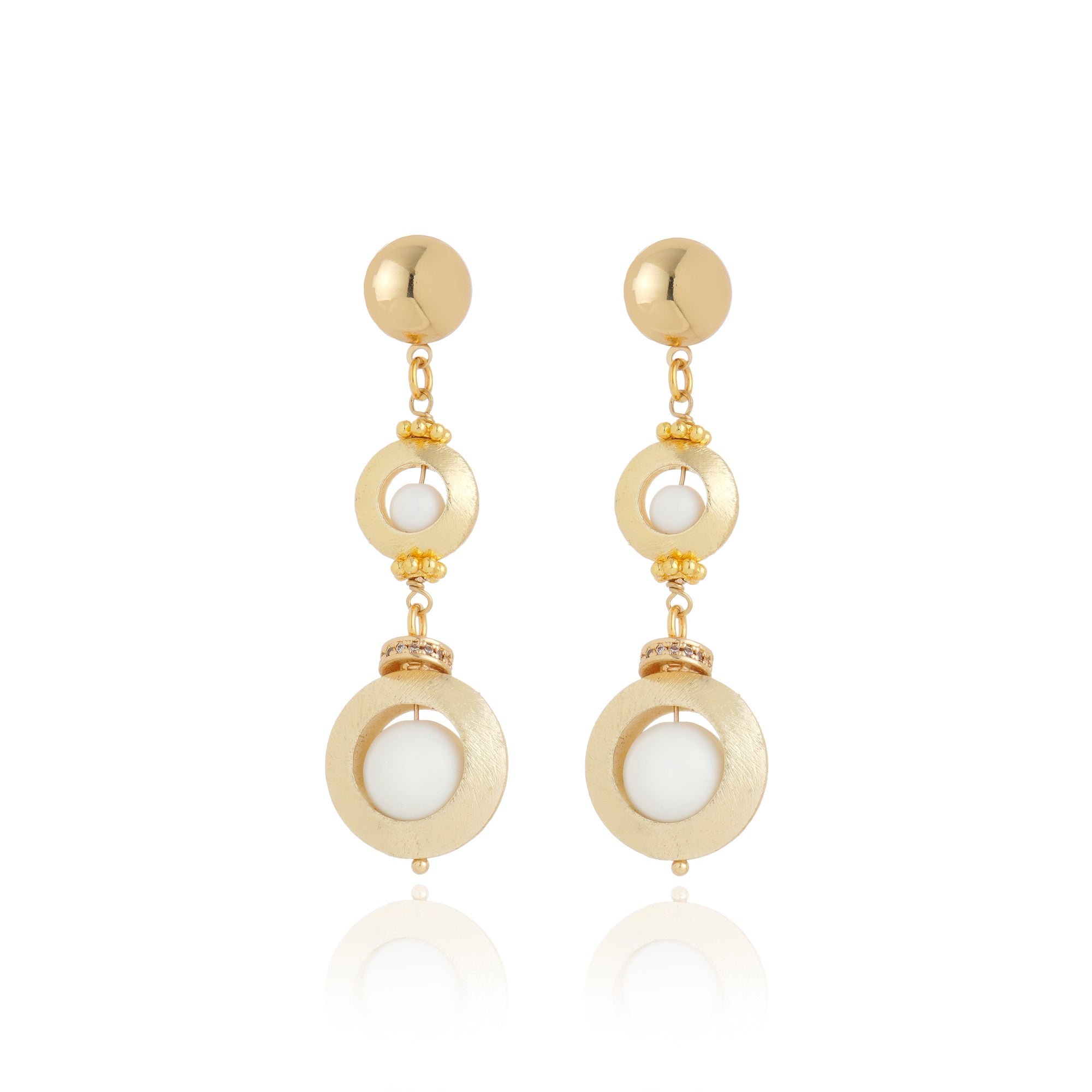 Villa Taranto Earrings White Agate
