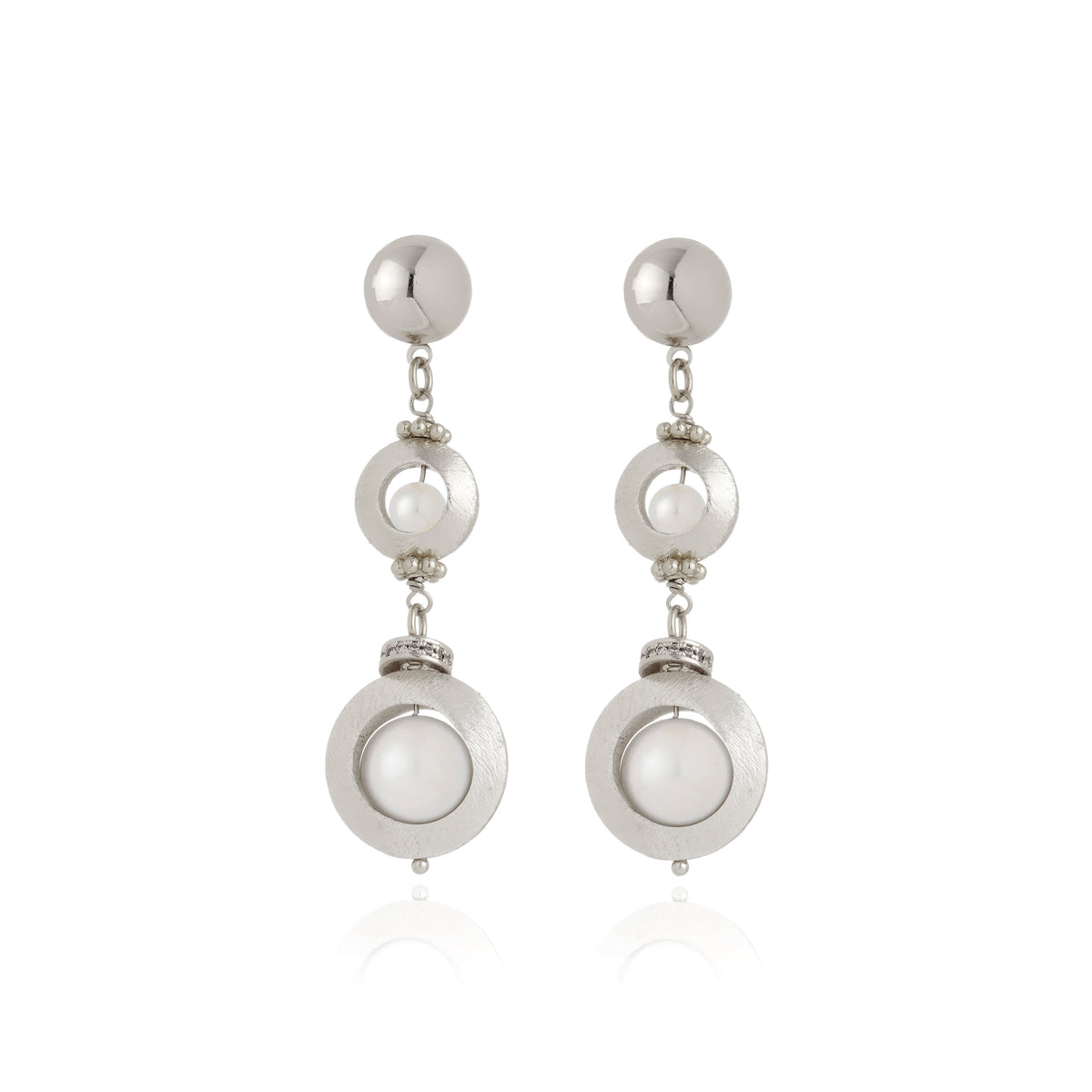 Villa Taranto Earrings Rhdoium Plated
