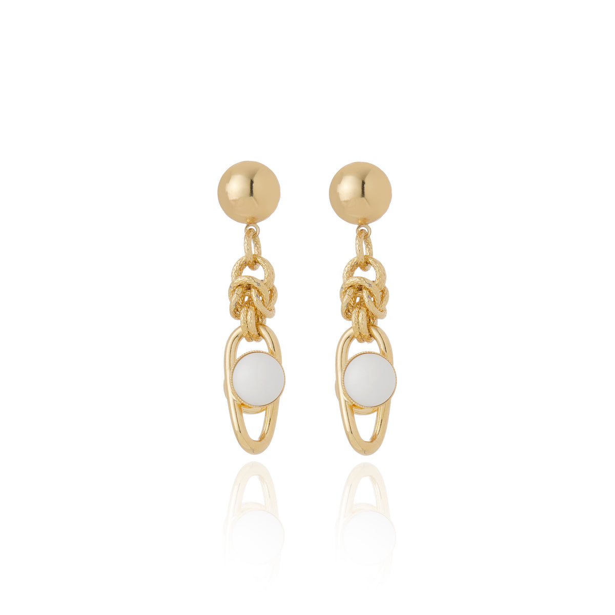 Lisanza Earrings White Agate
