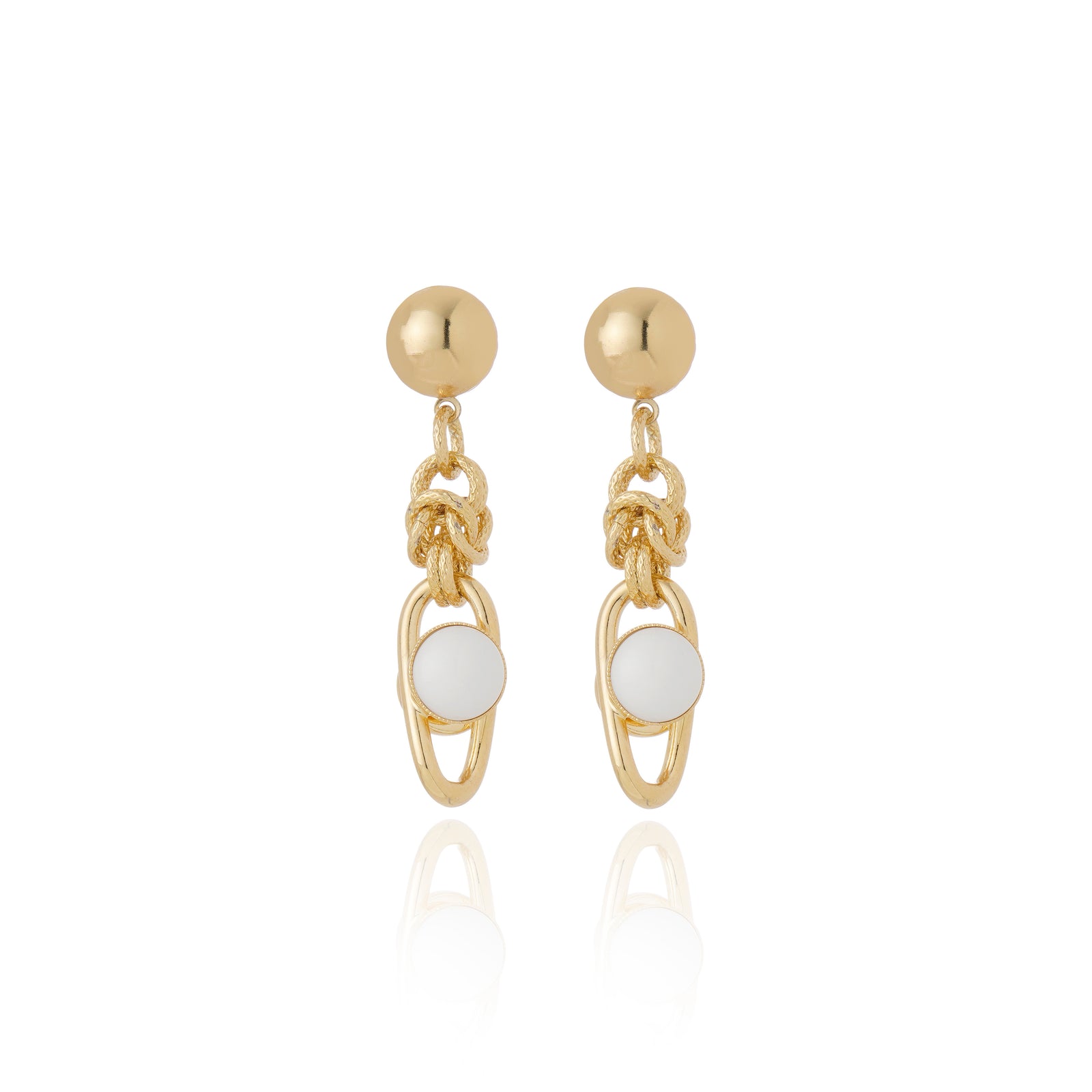 Lisanza Earrings White Agate