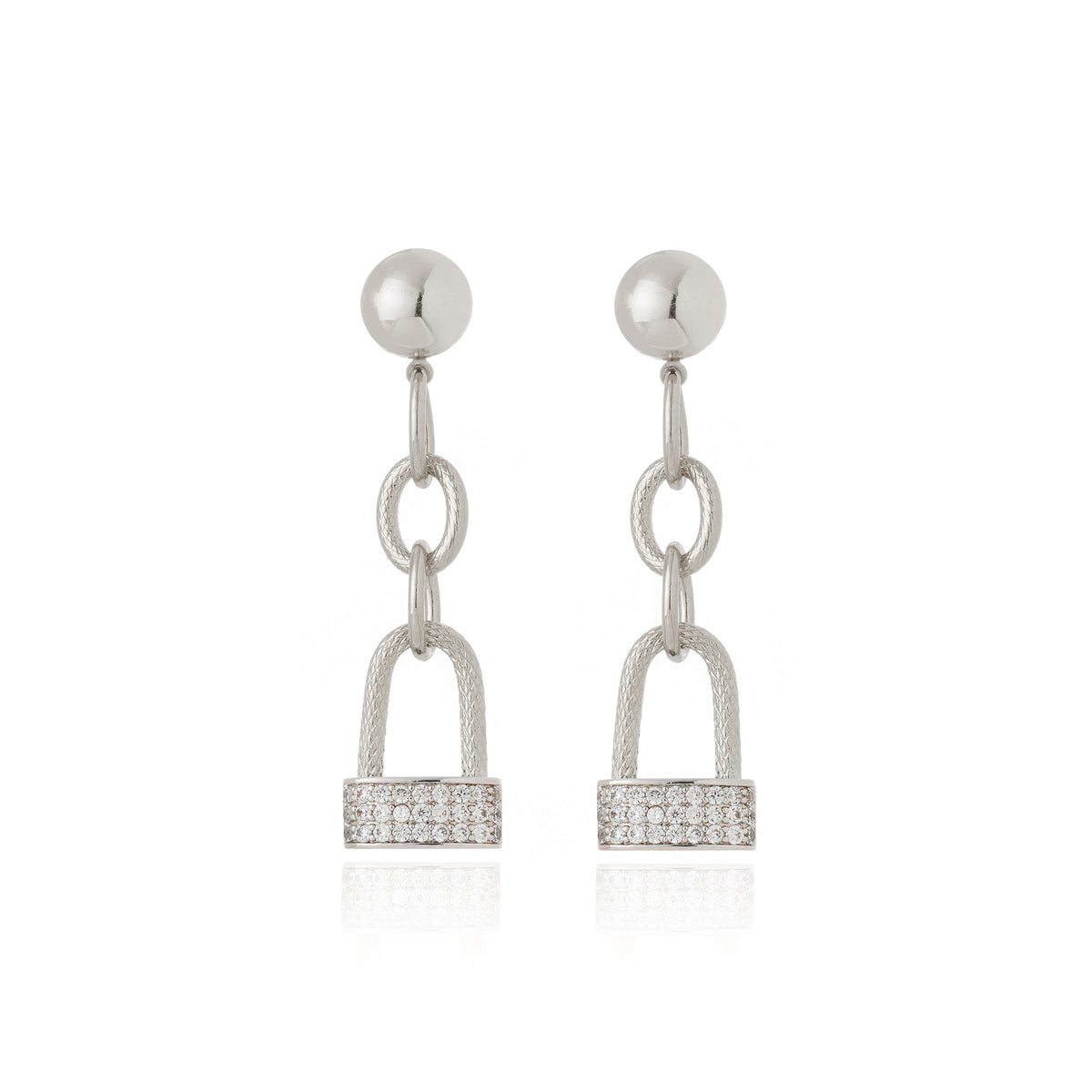 Meina Earrings Rhodium Plated