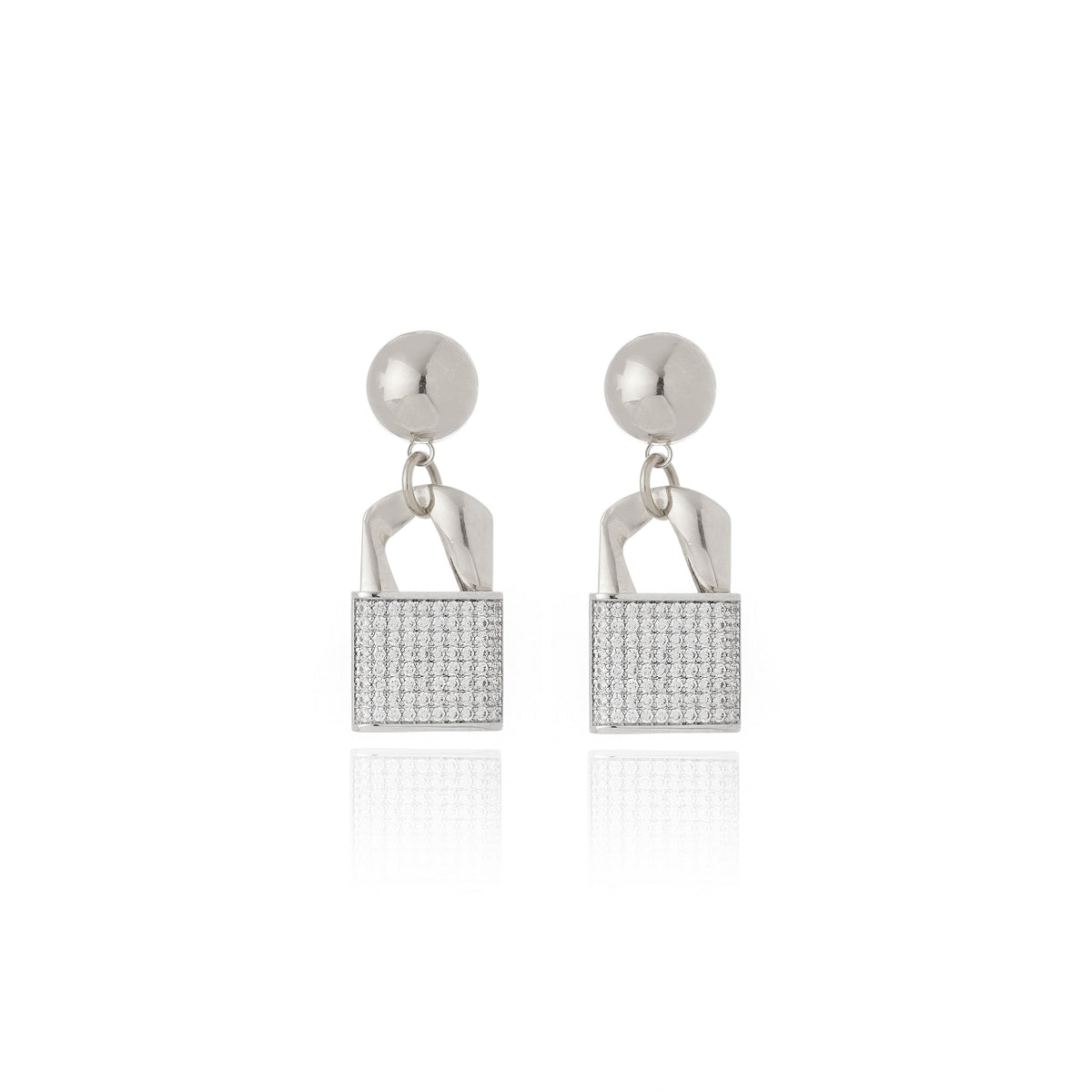Laguna Dorata Earrings Rhodium Plated