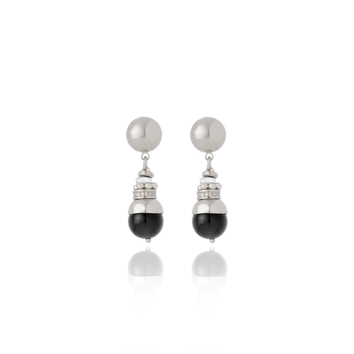 Sirena Earrings Rhodium Plated