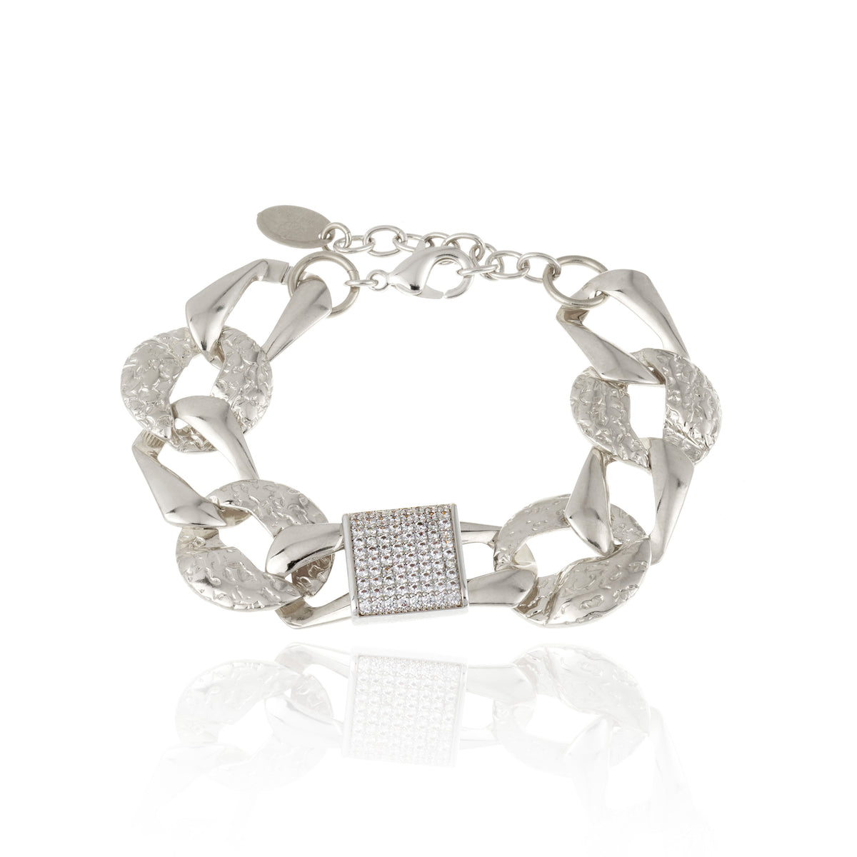 Laguna Dorata Bracelet Rhodium Plated
