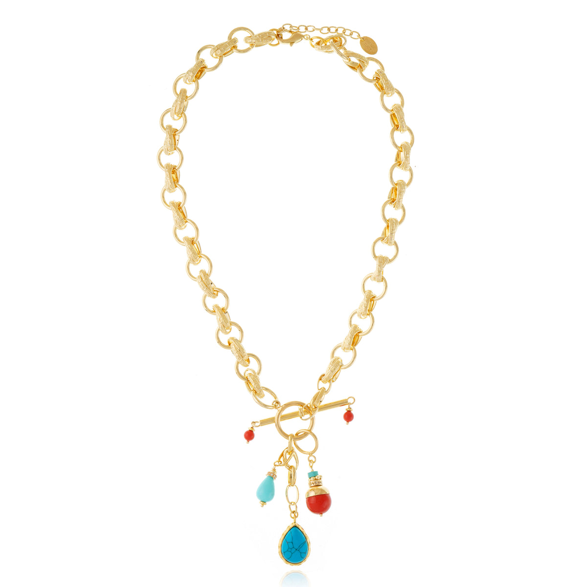 Sirena Necklace Coral and Turquoise