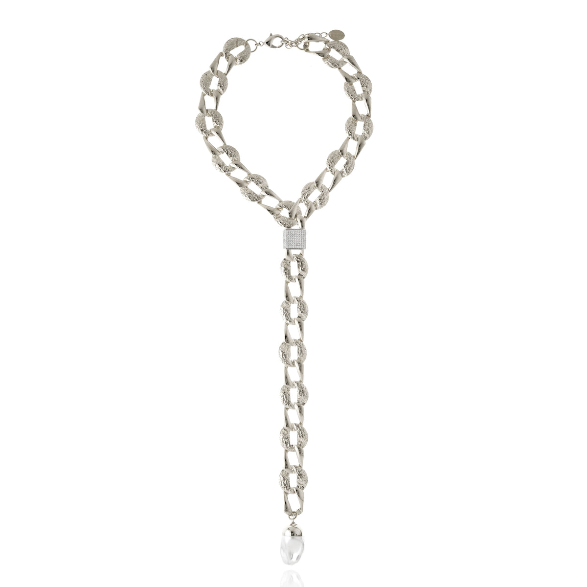 Lesa Necklace Rhodium Plated