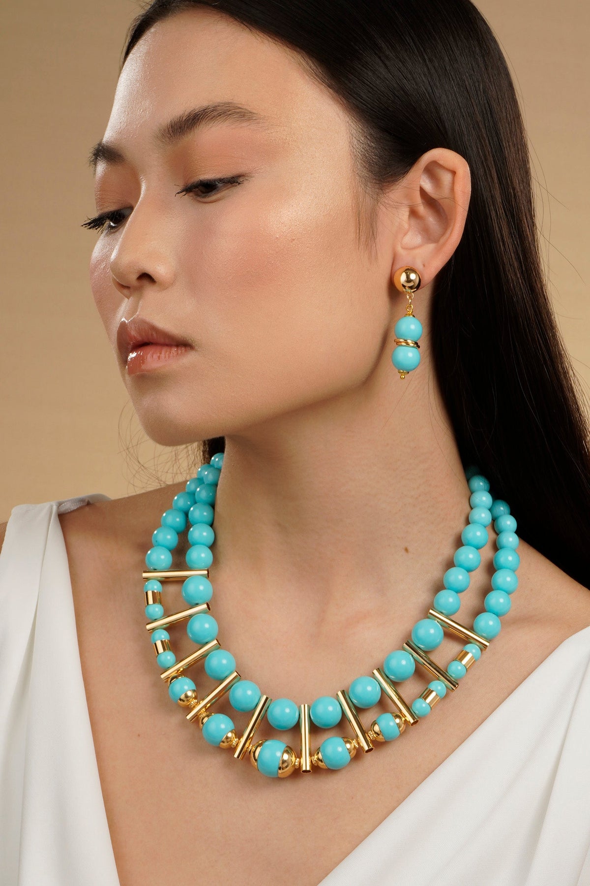 Mini Taj Mahal Earring - Aqua