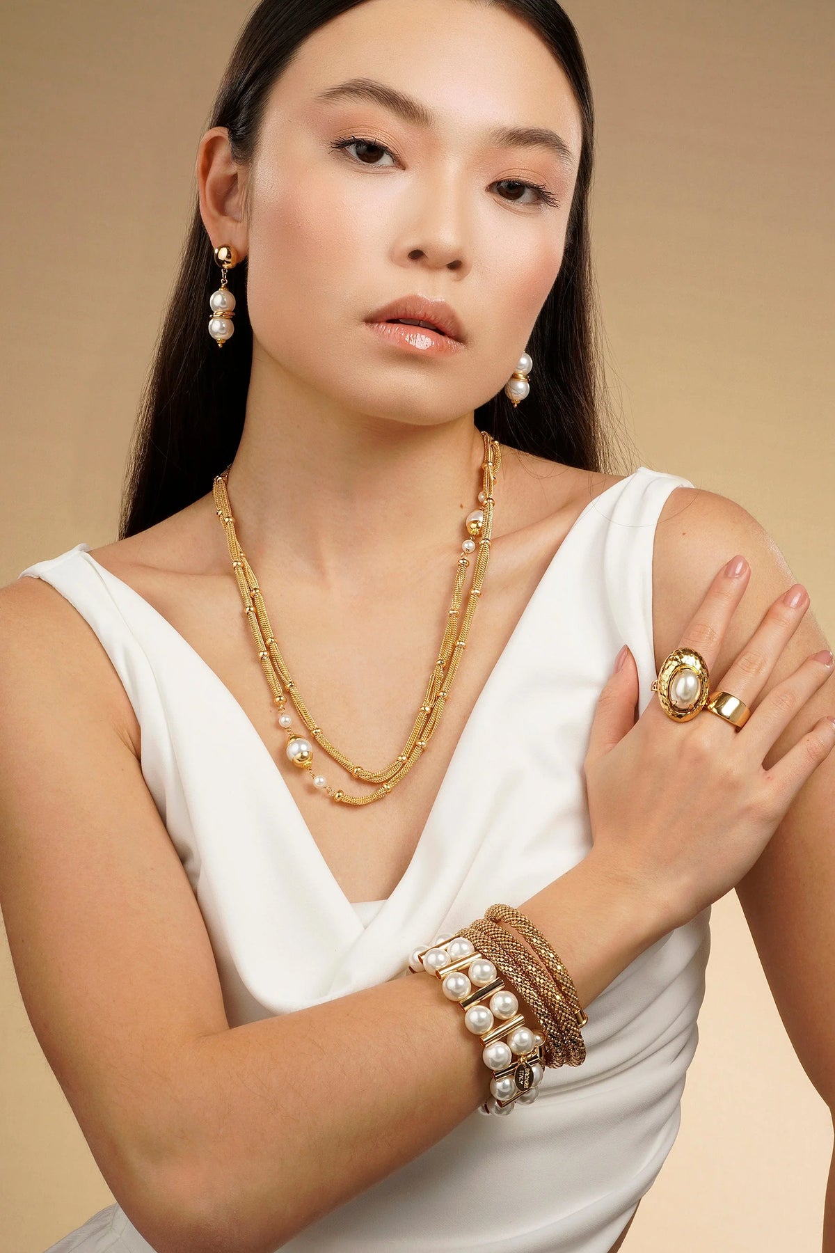 Taj Mahal Long Necklace Silver