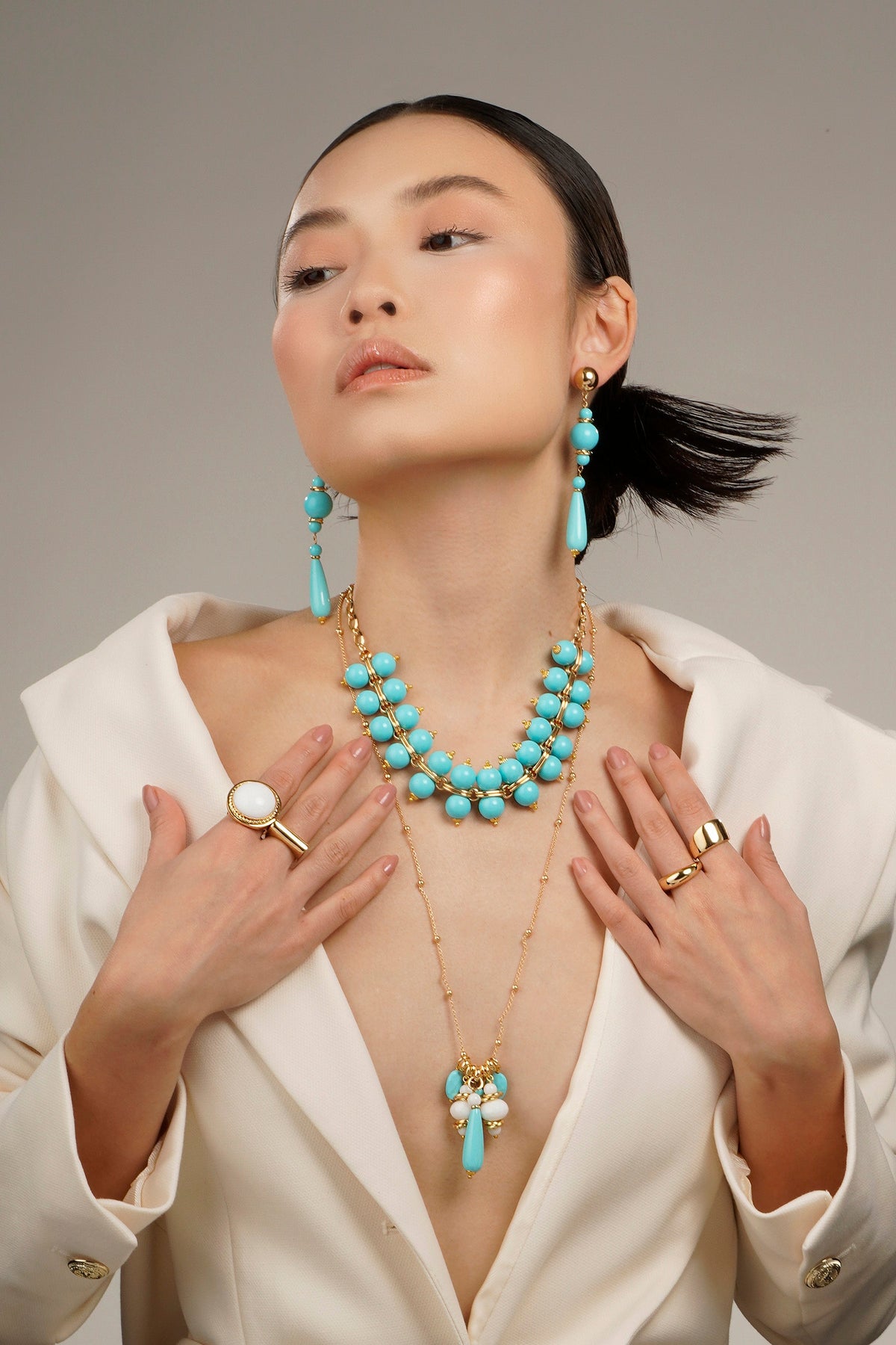 Thailand Drop Necklace - Aqua