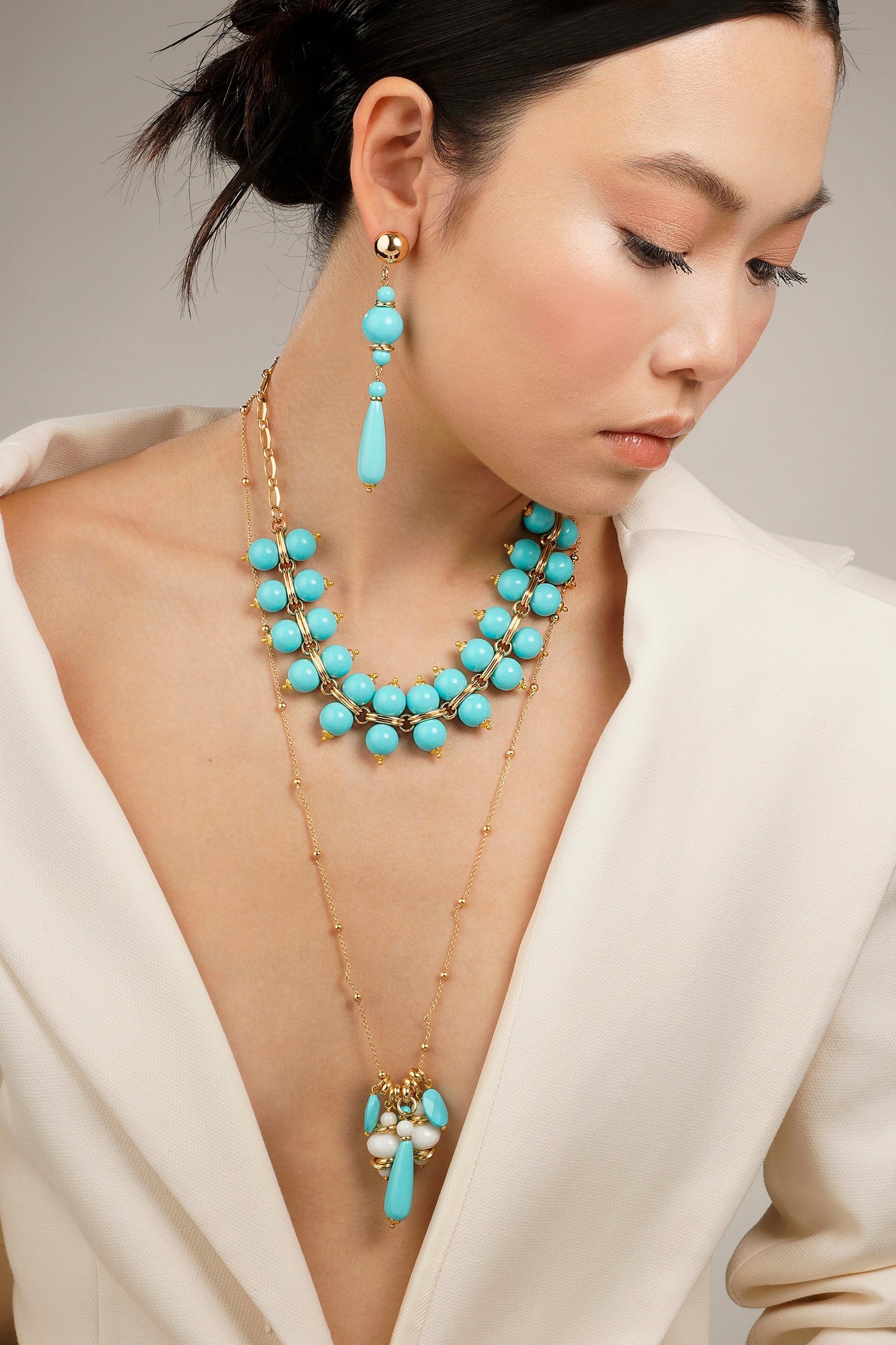 Taj Mahal Medium Earring - Burgundy