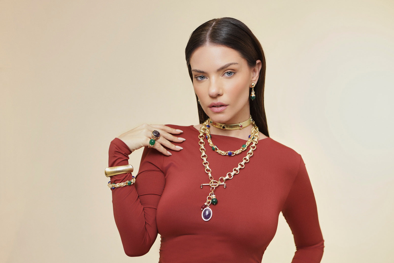 Lisanza Necklace Blue and Green Agate