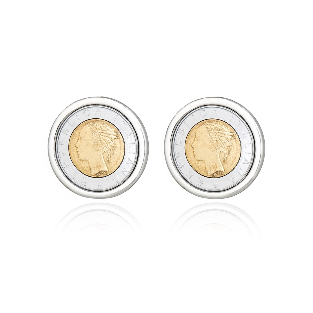 Estela Coin Studs Silver