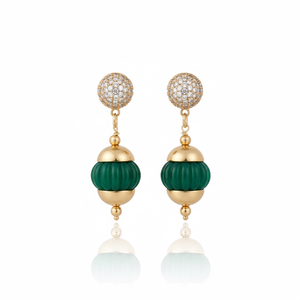 Poritnari Earrings Green