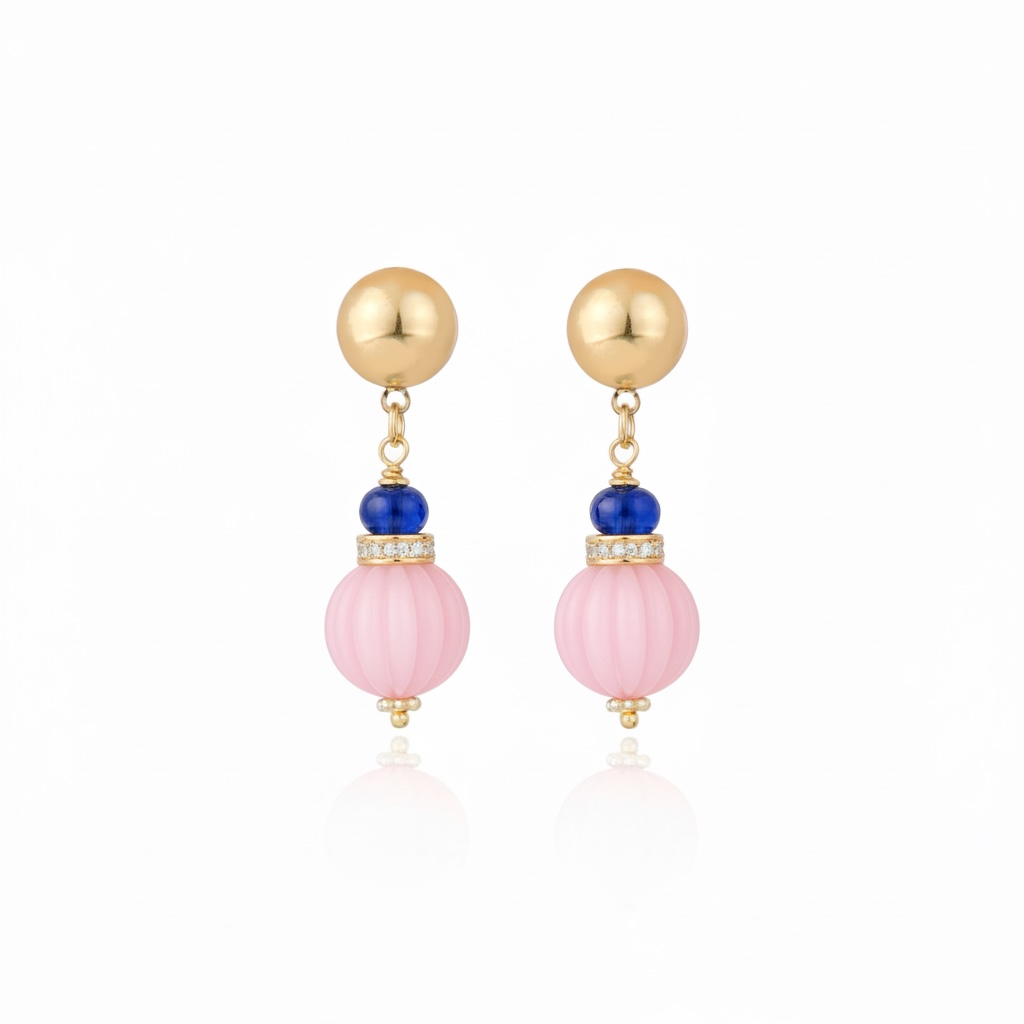 Zina Aita Earrings Pink and Amethyst