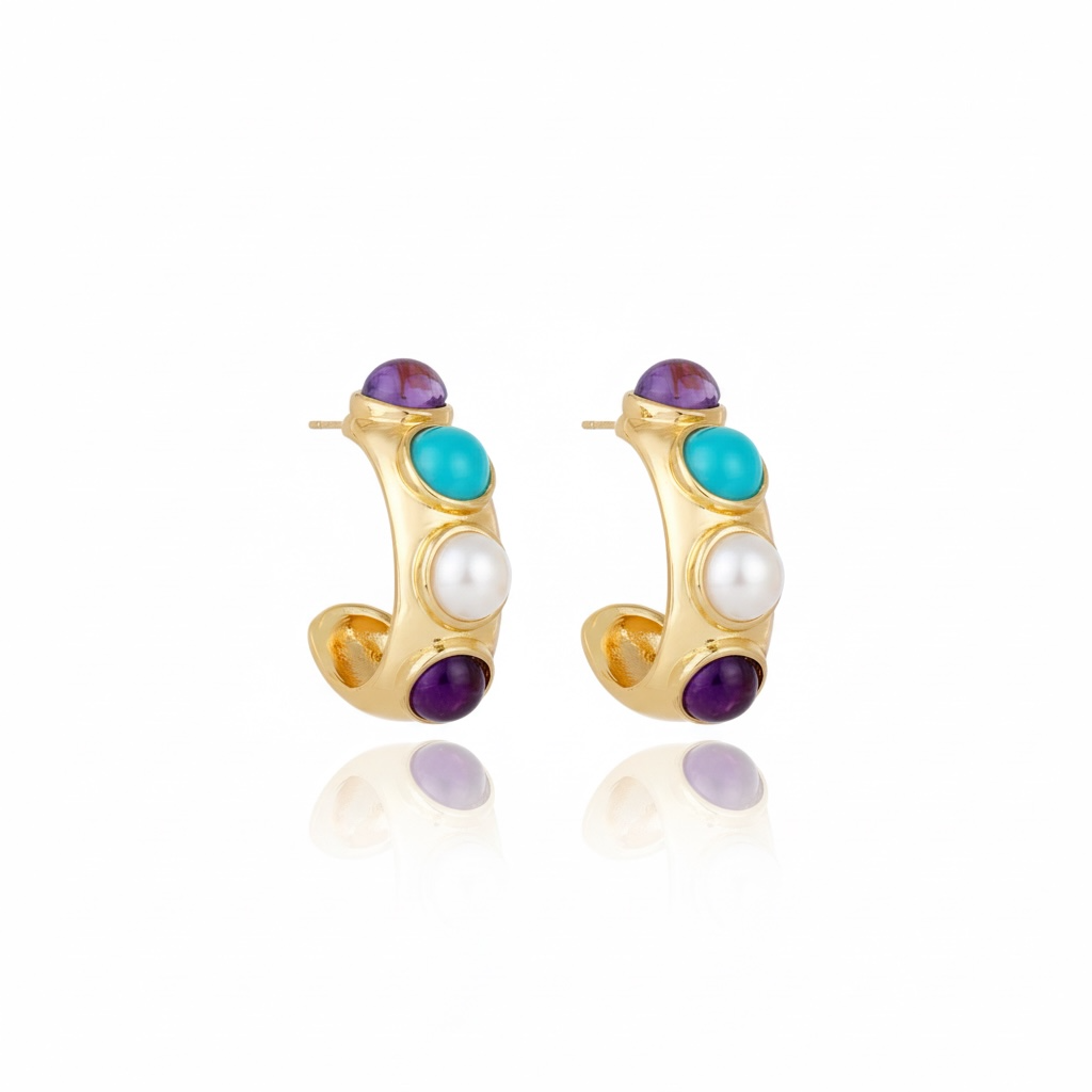 Di Cavalcanti Hoop Turquoise and Amethyst