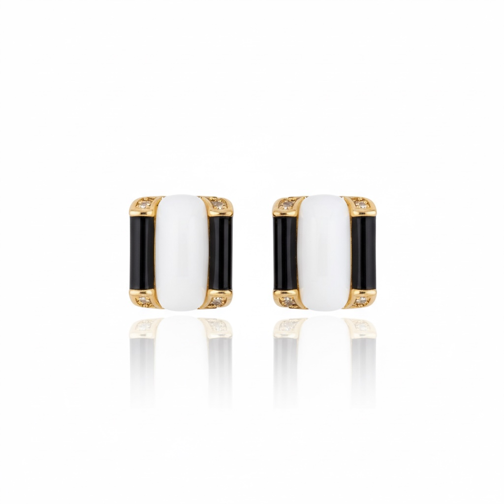 Zina Stud Earrings Black