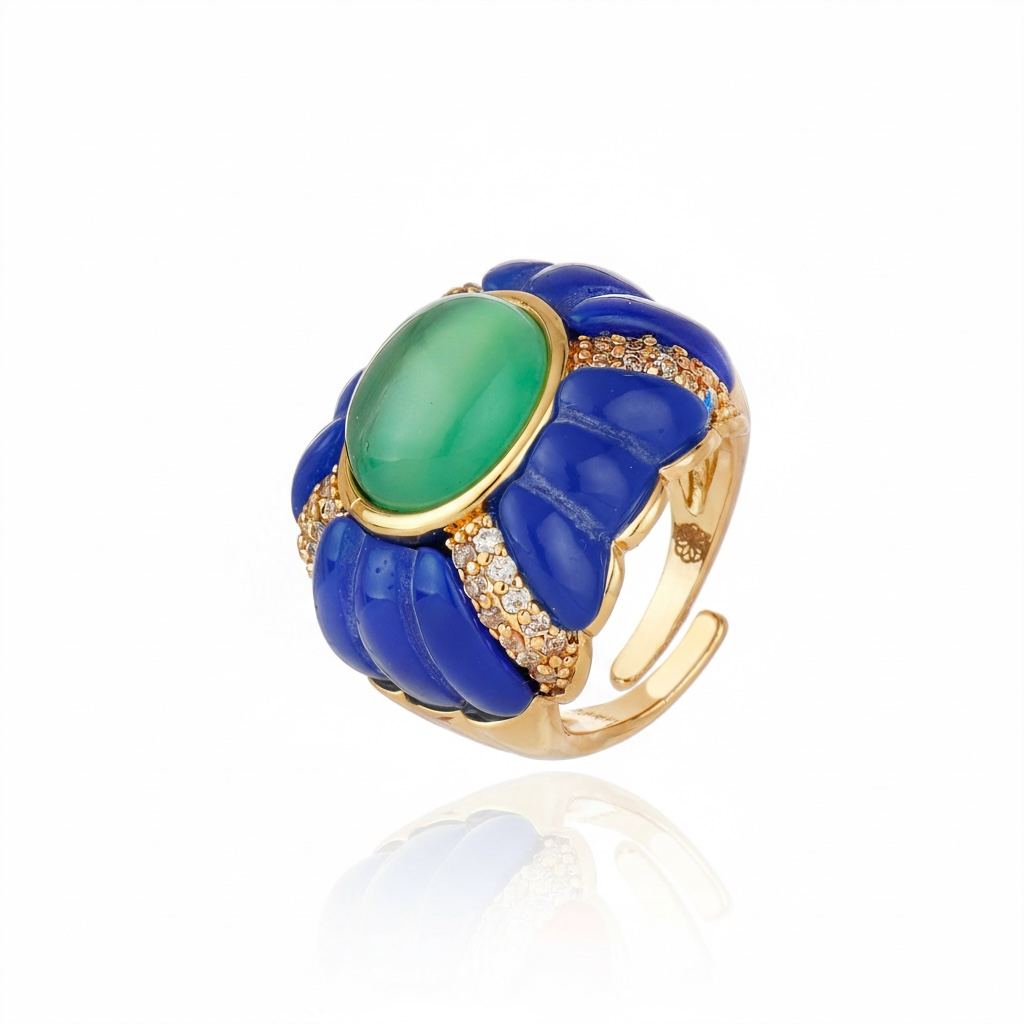 Malfatti Ring Green and Blue