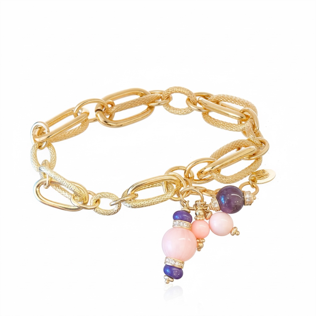 Zina Chain Bracelet Pink