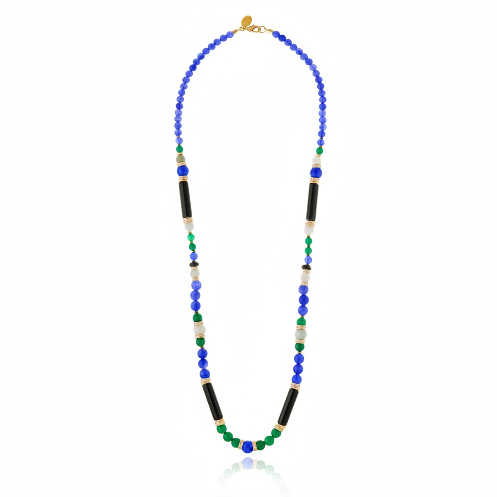 Portinari Necklace Blue and Green Agate