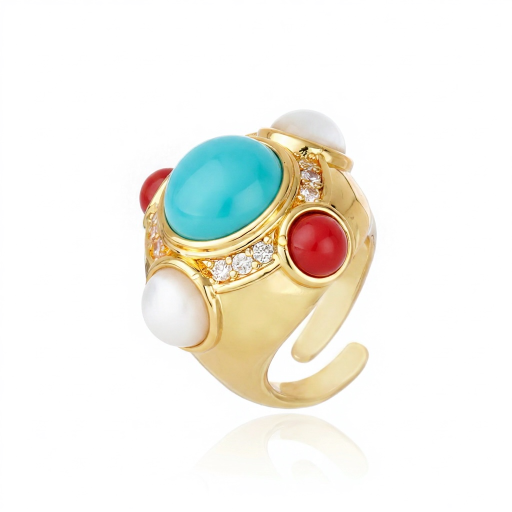 Di Cavalcanti Ring Turquoise and Red