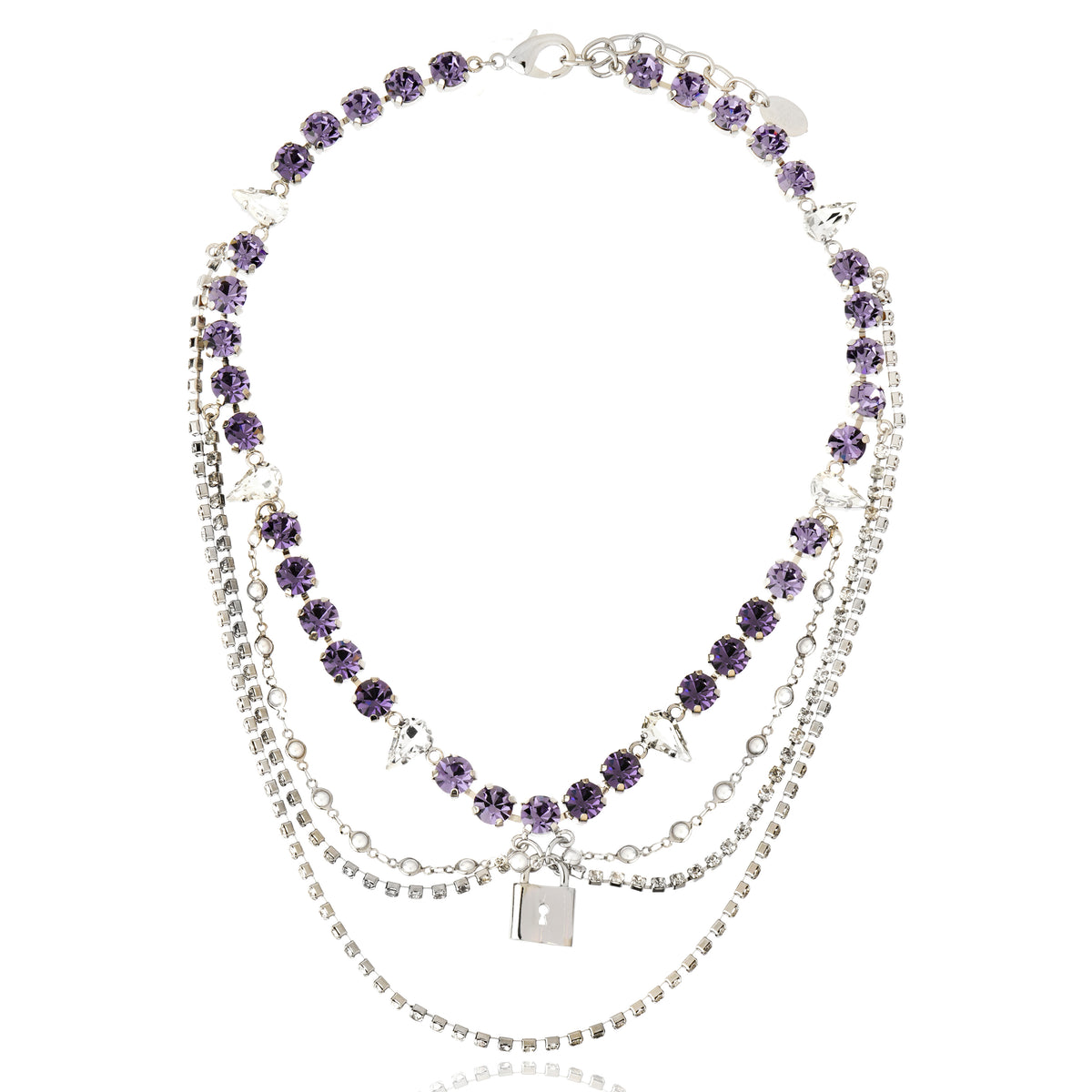 Rana Necklace Crystal Silver