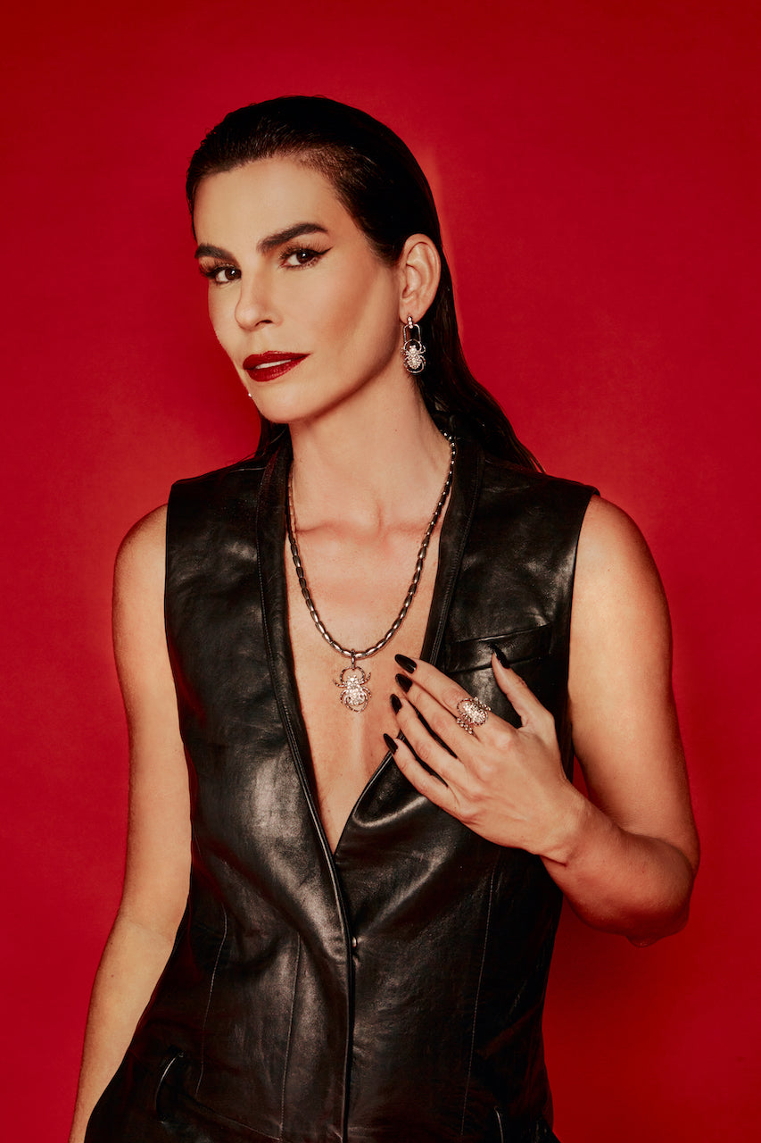 Slim Spider Armor Necklace - Silver