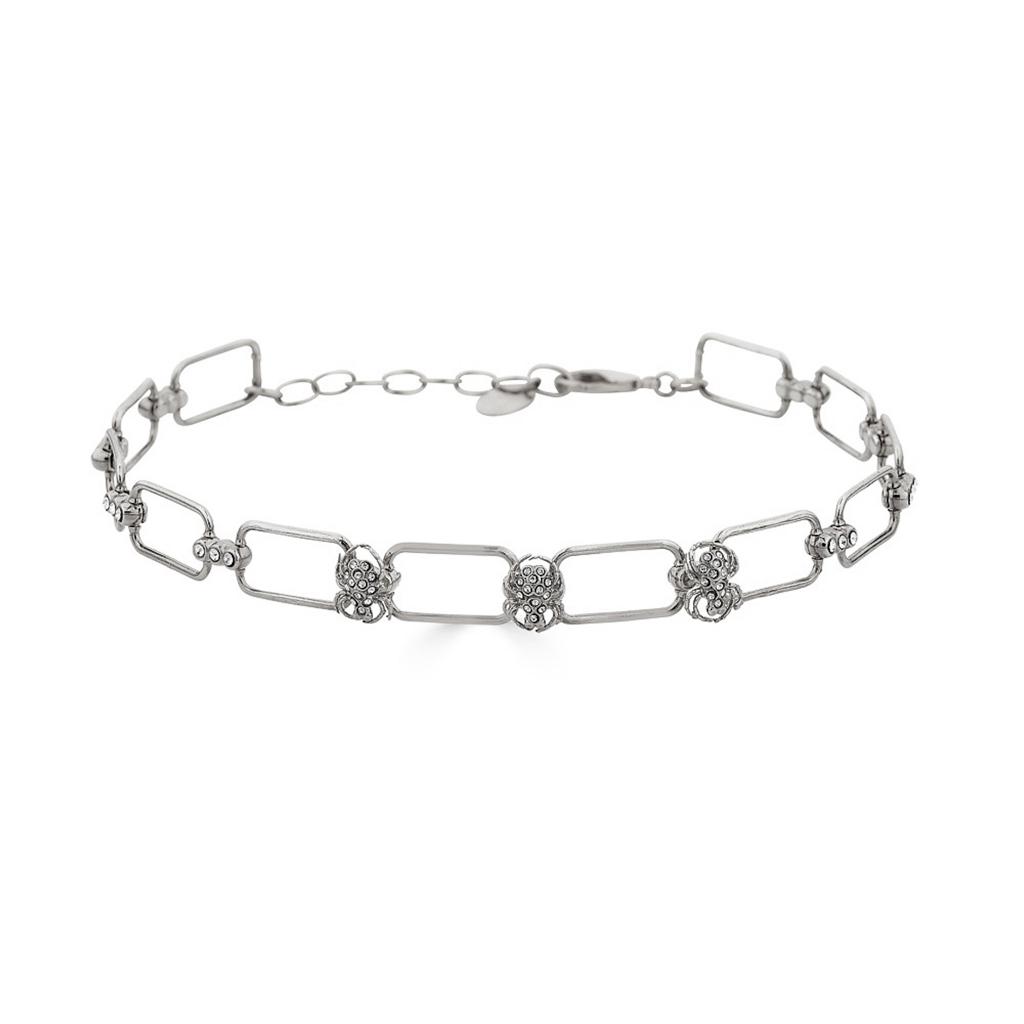 Classic Spider Chain Choker- Silver