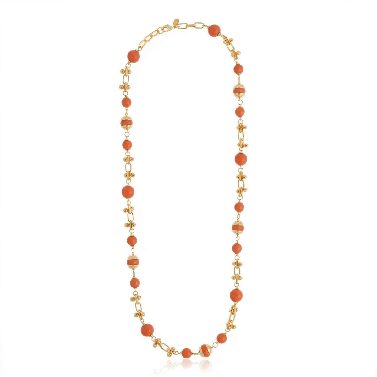 Liuce Long Necklace Orange Coral
