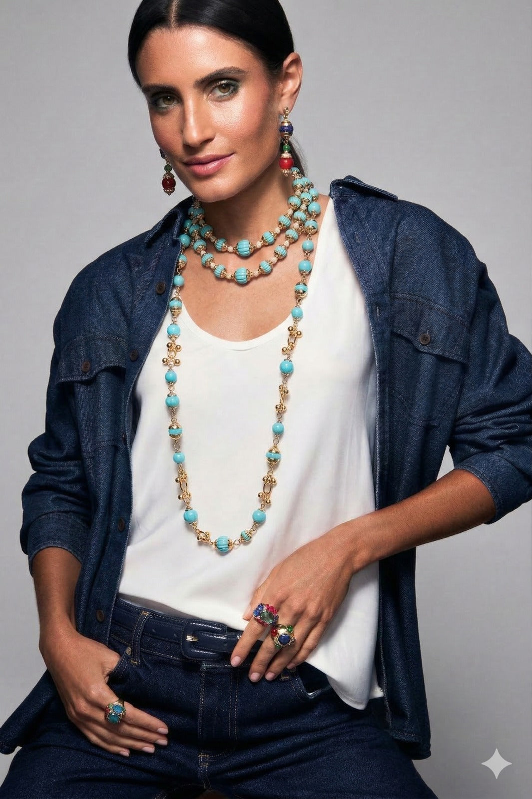 Liuce Long Necklace Turquoise